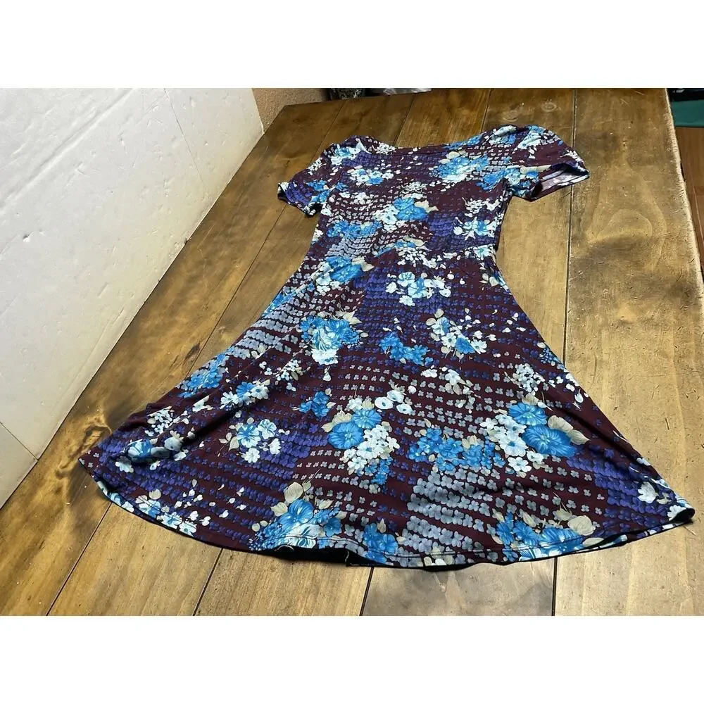 Free People Spring Fling Floral Dress Size Large Plum Purple Blue